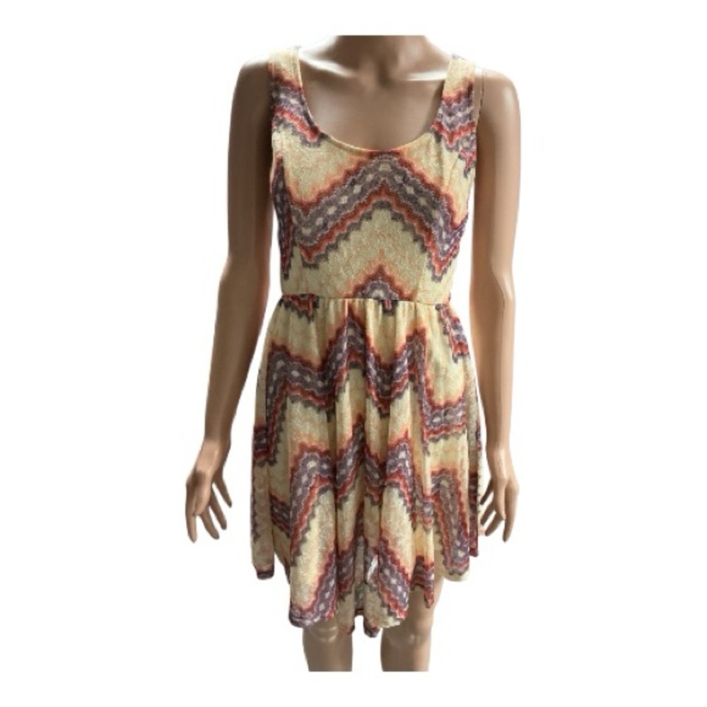 love, Fire - EC - Multicolor Chevron Mini Dress